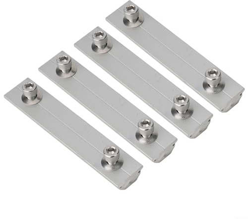 Desiumite Lot de 4 supports de fixation réglables en aluminium pour panneau solaire pour attacher et stabiliser les rails photovoltaïques de 0 à 1 cm de largeur avec poignée rainurée