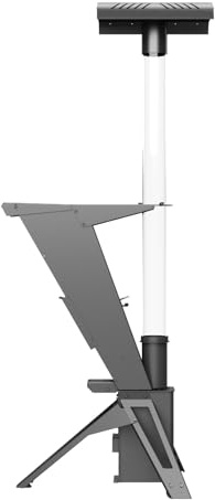 Babas Diamond Z - Tube de feu à granulés - 200 cm - 12 kW - Noir - Métal - Chauffage de terrasse - Parasol chauffant