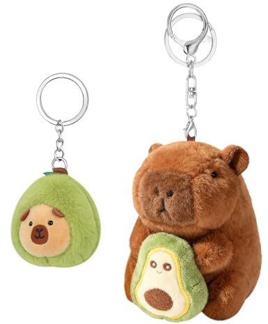 Kuscheltier Capybara Schlüsselanhänger Plüsch Sachen Capybara Anhänger | Avocado Plüschtier Capybara Anhänger Rucksack Tasche Taschenanhänger Capybara Geschenk Geburtstag Weihnachten Kinder Mädchen