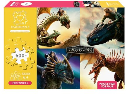 Drachenzähmen leicht gemacht – Puzzle 600 Teile | TEAMPUZZLE für Familien | Puzzle mit kleinen & großen Teilen | Gemeinsames Puzzeln für Eltern & Kinder ab 4 Jahren