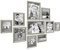 PHOTOLINI 10er Bilderrahmen-Collage Silber Barock Antik aus Kunststoff inklusive Zubehör/Foto-Collage/Bildergalerie/Bilderrahmen-Set