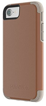 Griffin Survivor Prime Case Cover for iPhone 8, Brown Leather