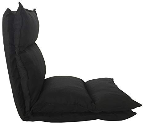 Rebecca Mobili Strandstuhl Outdoor, Bodenstuhl Schwarz, Metall Polyester, Faltbar Wohnzimmer Garten Haus Lesen – Maße: 70 x 56 x 70 cm (HxLxB) - Art. RE6200