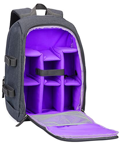 Selighting DSLR Sac à dos étanche pour appareil photo Canon Nikon Sony avec support trépied, Violet-usb, 30 x 20 x 43 cm