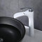 Robinet Lavabo Cascade Robinet Salle de Bain, Mitigeur Lavabo avec Haute Bec, Blanc & Chromé