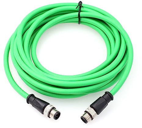 HangTon Cámara Ethernet flexible blindada M12 4 pines código D macho a M12 4 pines código D cable macho para red de aplicación industrial (1, 10m)