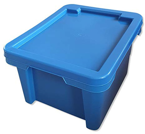 Generisch kanister-vertrieb® Kunststoffbox Kiste Stapelkiste Box Spielzeugkiste Vorratsdose stabil, leicht inkl. Deckel (blau)