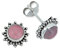 orecchini a bottone in argento 925 con quarzo rosa e pietra preziosa rosa, orecchini in vero argento sterling da donna, regalo