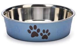 Karlie Ascar Dog Bowls, Stainless Steel, Blue, 1500 ml, Diameter 19-21 cm