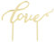 Cake Topper Love gold, 1 Stück, Kunststoff