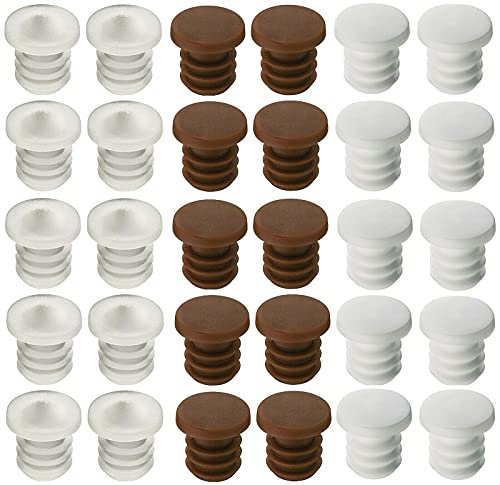cyclingcolors 10x Anschlagpuffer einbohren silikon gummi türpuffer 6mm Möbel Schubladen schrank Türdämpfer braun weiß durchsichtig (weiß)