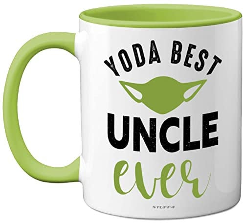 Yoda Best Mug - Fathers Day Mug Gifts, Uncle Birthday, Christmas, 11oz Ceramic Dishwasher Safe Coffe Cup, Uncles Gifts from Nephew Niece, Cute Funny Made in UK