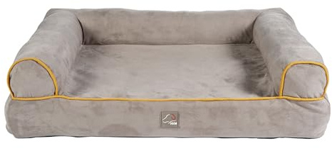HKM ANAM Cara Hundesofa Taupe/Goldgelb L
