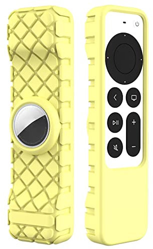 Für Apple TV-Fernbedienung für Siri 2nd Generation Fernbedienungsgehäuse, Schutzhülle Ersetzt für Apple TV Remote Case Strapazierfähige Silikonkautschukabdeckung für Apple Siri Remote (Yellow)