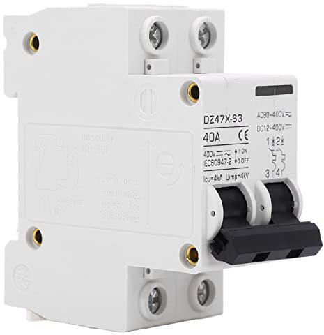 2P Leitungsschutzschalter,Stromverteilungs-und Steuerungsgeräte Unterbrecher DC12-400V AC90-400V 40A DIN-Schienen-Trennschalter für Solar-PV-Anlage