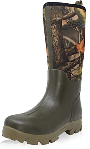 Dirt Boots Neoprene lined Gamekeeper Wellington Muck Field Boot Wellies (Green/Camo, uk_footwear_size_system, adult, men, numeric, medium, numeric_10)