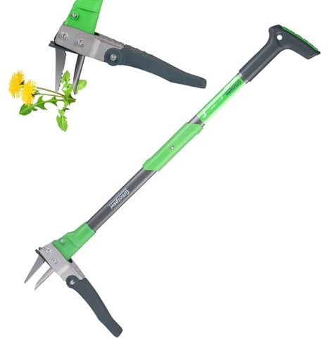 Grootpow WP5 Apex Unkrautjäter, aufstehender Löwenzahn-Unkrautzieher mit 101,6 cm langem Griff, Fiberglas-Fußpedal, Unkrautwerkzeug aus Gusseisen, einfaches Entfernen von Unkraut, ohne sich zu