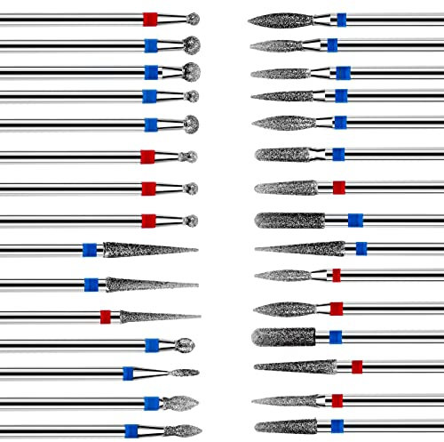 Lusofie Diamant Nagelbohrer Set 30 Stück Nagelfräser Bit Elektrischer Nagelbohrer Nagel Maniküre Pediküre Entfernungswerkzeug für Acryl Nägel Salon Heim Nagelpflege Nail Drill Bit Set