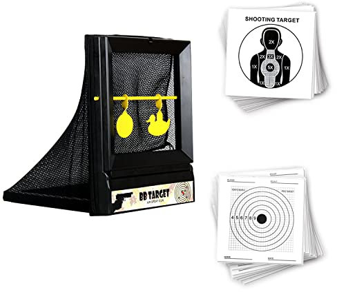 ATFLBOX Cible Pare-balles Comprenant Une Cible pendulaire avec 50 cibles en Papier