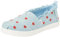 TOMS Tiny Girl's Classic Alpargata Espadrille Loafer Flat, Pastel Blue Washed Denim/Metallic Embroidered Hearts, 10 UK