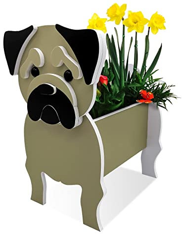 TTiiLoe Niedlicher Hunde-Pflanztopf, Mops-Pflanztöpfe, PVC-Kräutergarten-Blumentöpfe, Cartoon-Hunde-Pflanzgefäß, Geschenke für Tierliebhaber, 43x25cm/16.92x9.84in