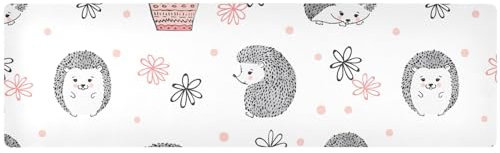 Niedliche süße Igel, rutschfeste Untersetzer für heiße Gerichte, Untersetzer, Tischläufer, hitzebeständig und wasserdicht, Heizmatte für heiße Teller, 100 x 30 cm, rutschfest