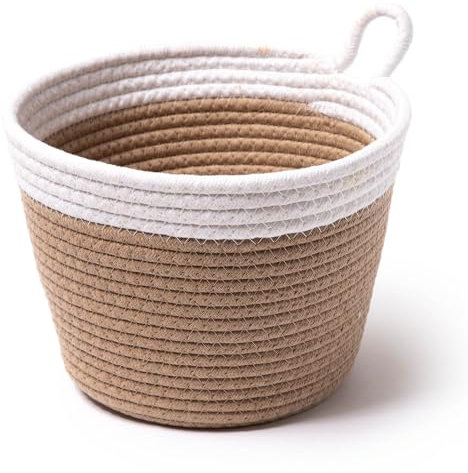Eco Cotton Rope Woven Medium Size 25x18cm Organiser Hanging Kitchen Clothes & Shoe Toy Storage Basket
