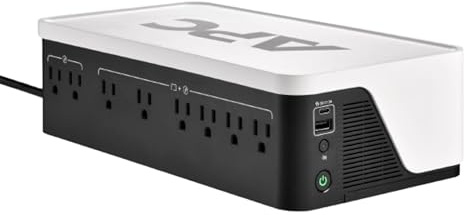 APC Back-UPS 900VA / 540W UPS Battery Backup Surge Protector, 8 Outlets, Type C Charger, BE900G3 Uninterruptible Power Supply for Home Office & Computer
