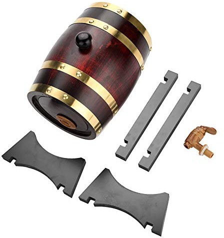 Weiss 5L,Weiss,Holzfass 5 Liter,Bca Fass 2L Vintage Holz Eiche Holz Weisür Bier Whisky Rum Port 5L (Tbest5Wten90-01)