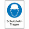Indigos UG - Schild Schutzhelm tragen Gebotsschild - 13,1x18,5 cm - Warnung - Sicherheit - Hotel, Firma, Haus - Aluverbundplatte 3mm - Hinweisschild - Warnschild