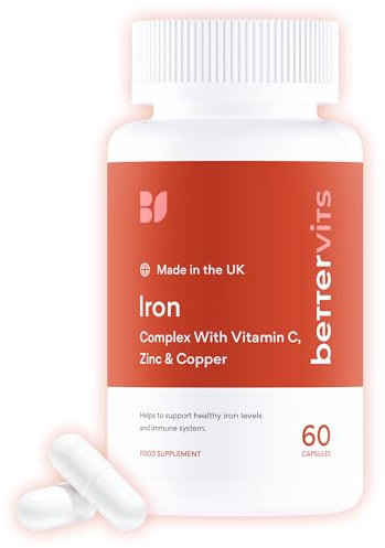 Bettervits Iron Complex | Maintain Energy Levels | Supports Brain Function | Boost Skin Health | Supports Heart Health