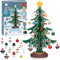 LIHAO Calendarios de Adviento de Navidad Mini Árboles de Navidad de Madera Adornos Navideñas Decoraciones Regalos para Niños Regalos para Chicos 24cm