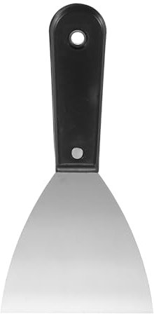 sourcing map Putty Knife 4 Width Carbon Steel Blade Metal Putty Scraper, Flexible Plaster Spatula for Drywall Repair and Spackling, Black
