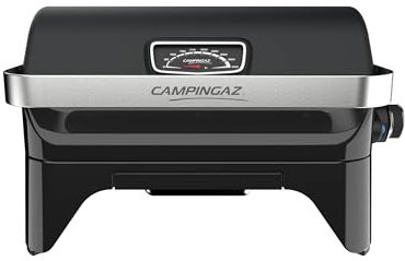 CAMPINGAZ Attitude2go Barbecue a gas con coperchio portatile per balcone, barbecue da campeggio con termometro e griglia in ghisa, funziona con bombole a gas standard