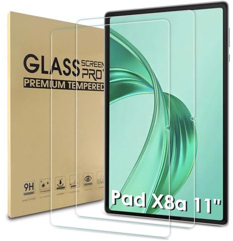 WD&CD 2 Pack Schutzfolie kompatibel mit Honor Pad X8a 11 2024, 2.5D Tempered glass screen protector kompatibel mit Honor X8a 11【Anti Scratch】【Bubble Free】