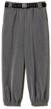 Twinset Jogginghose aus Flanell Grau Melange mit Gürtel, grau, 12 Jahre