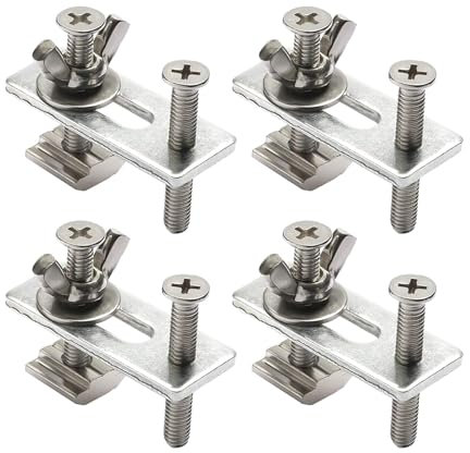 T Schienen Mini Halteklemmen Set, 4 Stück, CNC Klemmen für Holzbearbeitung, M6 Mutter, Zink Aluminium Legierung, CNC Fräsmaschine, T Schienen Klemme für CNC Fräse der Serie 3018