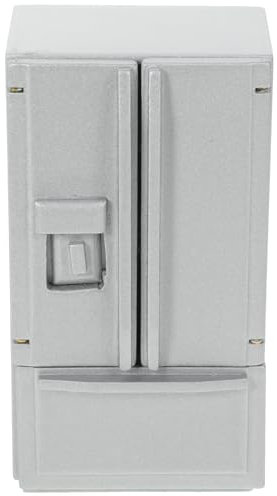 ifundom Casa De Muñecas En Miniatura Muebles De Casa De Muñecas De Plata Juego De Madera Nevera Accesorio Cocina De Juguete