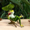 Frosch Figuren Deko Frühling Garten Deko für Draußen Wetterfest Harz Gartenfigur Blumentopf Hängend Decor Gartendeko Statue Für Außen Garten Kantenhocker Dekoration Geschenk (Frosch)