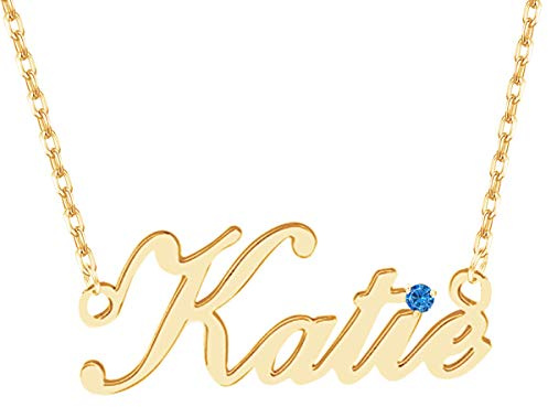 TERRALIX Personalisiertes Geburtsstein Namenskette für Mama - 18K Gold Schmuck Handmade mit Kindernamen - Zartes Halsband & Herz-Anhänger - 2 Halsketten Set - Geschenk zum Muttertag