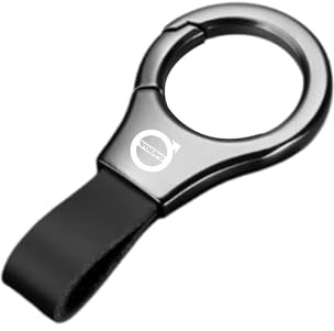 SLLGSDM Porte Clef Voiture pour Volvo V40 Combi (VW) 1995-2000 2001 2002 2003 2004, Porte-clés, Porte Clé Personnalisé, Porte-clés en Cuir, Accessoire Voiture,Black