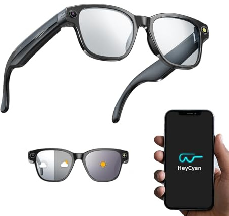 tulilut Gafas Inteligentes IA con Cámara 8MP, Potenciadas por AI ChatGPT, Lentes de Sol con Cambio de Color, Bluetooth, Traducción en Tiempo Real, Asistente de Voz, Micrófonos con Reducción de Ruido