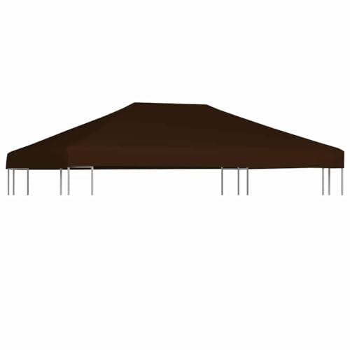 Mokuyary Ersatzabdeckung für Gartenpavillon, Ersatzdach für Pavillon, antik, braun, 310 g/m², 3 x 4 m