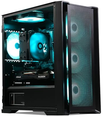 MXZ Gaming PC,AMD Ryzen 7 9700X, GeForce RTX 4070,16GB DDR5 6000MHz, NVME M2 1 T,B650, 6RGB Fans,Windows 11 Pro Ready to use, Gamer Desktop Computer(R7 9700X| RTX 4070)