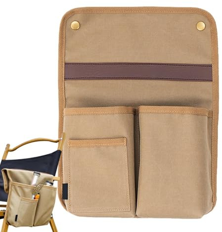 Genérico Tasche per sedie, organizer portaoggetti per braccioli di sedia da campeggio, attrezzatura da campeggio, sedie, gancio per braccioli, tasca laterale per sedia a rotelle