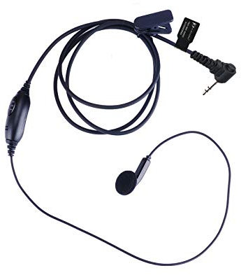 KS K-STORM 1 Pin Earpiece Headset Compatible with Motorola T100 T260TP MH230R MR350R MS350R or Hytera TC320 Two Way Radio, Ear Bud Style, PU Material, Black (2.5mm Plug)