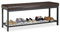 Relaxdays Schuhbank XXL, bequemes Sitzpolster, offen, große Gitterablage für Schuhe, Metall, HxBxT: 49x115x40cm, braun