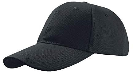 Atlantis Liberty gebürstete 6 Panel Kappe, Baumwolle (Einheitsgröße) (Schwarz)