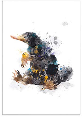Fantastische Tiere Niffler Leinwand Wandkunst Druckt Ölgemälde Bowtruckle Newt Scamander Bild Druck Auf Leinwand Kunstwerk Dekoration Für Schlafzimmer Wohnzimmer (1 Size: 16X24inch(40X60cm))