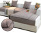 Love House Reversible Sofa Überwurf, Leinen Schnitt Schonbezug Sofa Schmutzresistent Sofaüberwurf Sofa Throw Einfarbig Sofa Abdeckung -Kaffee 70x180cm(28x71inch)